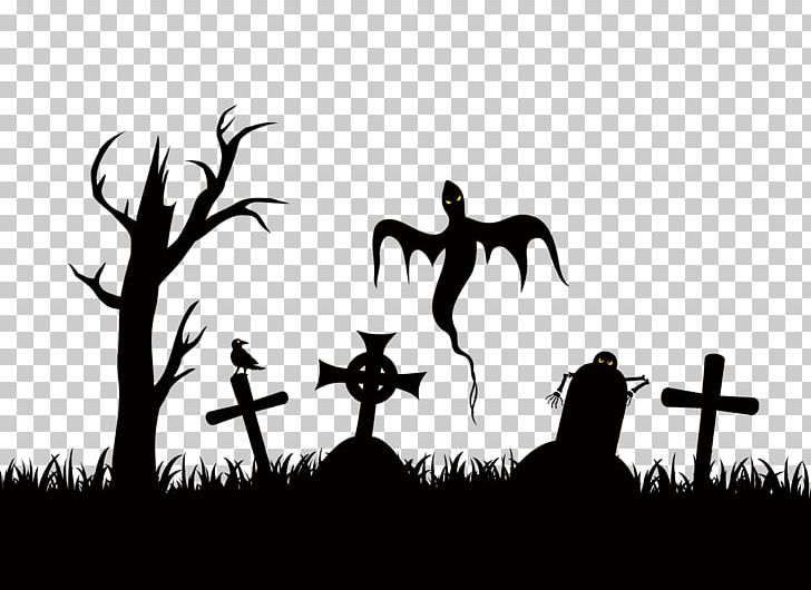Halloween Card Halloween Costume Greeting Card Jack-o-lantern PNG, Clipart, Bat, Black, Black And White, Cemeteries, Cemetery Free PNG Download