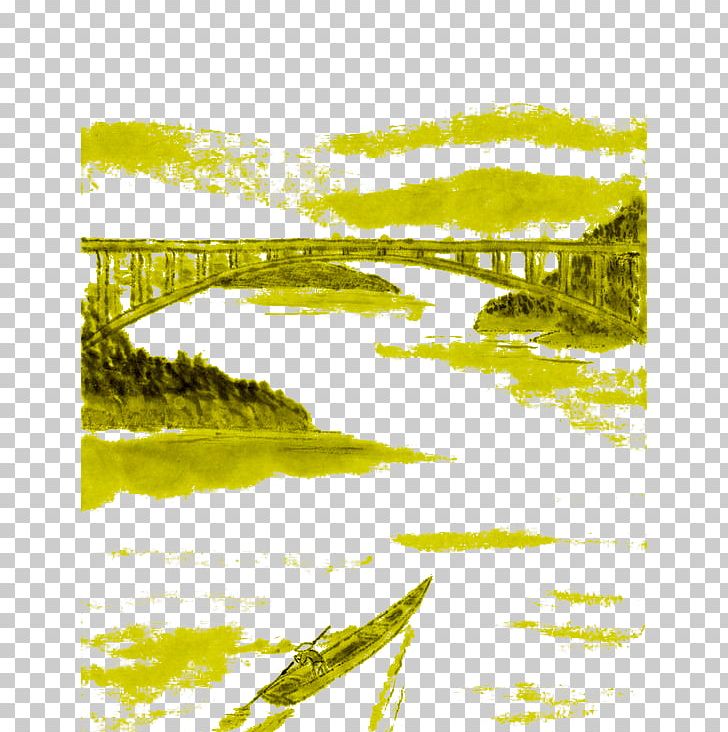 U756bu8377u82b1 Ink Wash Painting Shan Shui PNG, Clipart, Angle, Border, Bridge, Bridge Cartoon, Bridges Free PNG Download