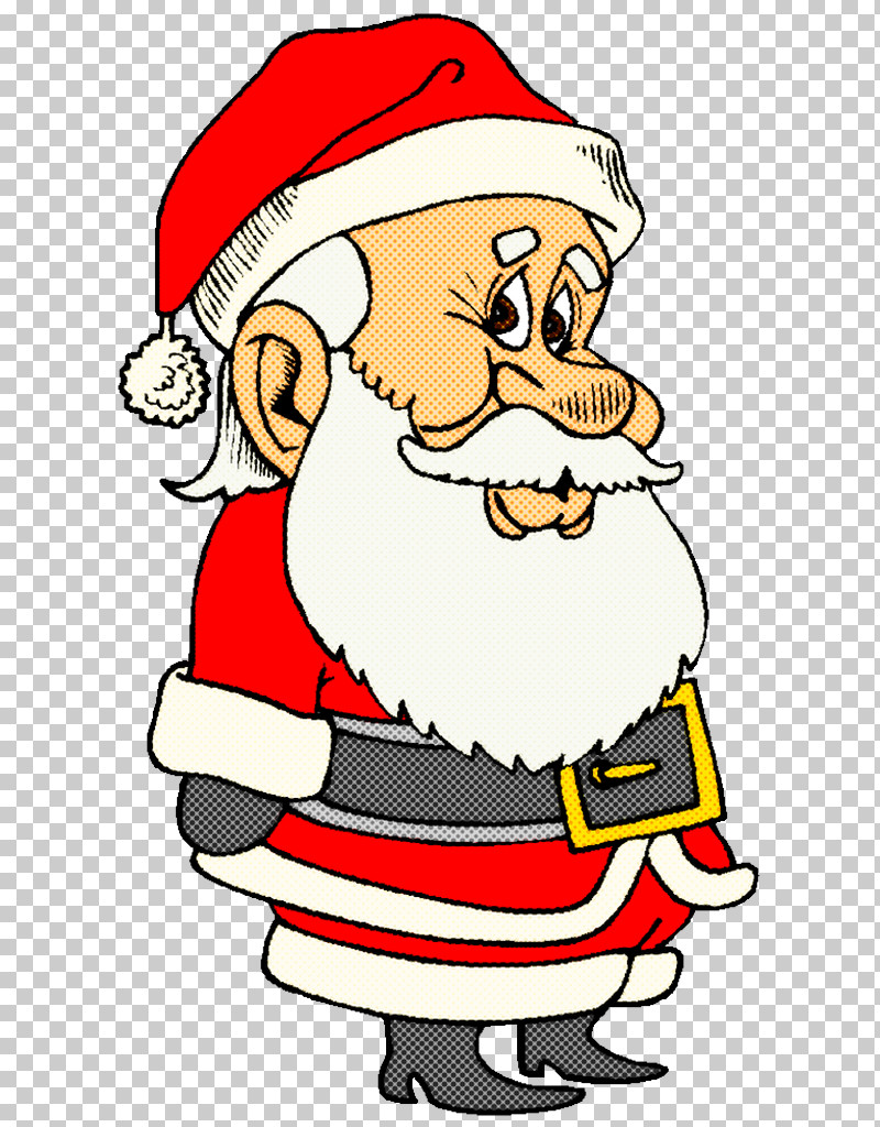 Santa Claus PNG, Clipart, Cartoon, Costume Hat, Facial Hair, Line, Line Art Free PNG Download