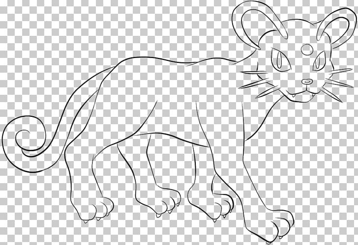Lion Line Art Persian Meowth Coloring Book PNG, Clipart, Animal Figure, Animals, Artwork, Big Cats, Black Free PNG Download