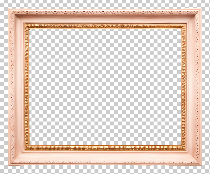 Pink Wooden Frame - Pink Decorative Frame With Gold Accents PNG