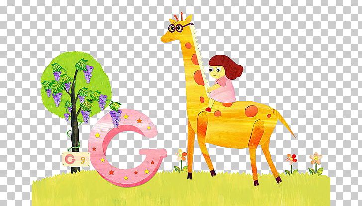 Northern Giraffe Illustration PNG, Clipart, Alphabet, Animals, Artificial Grass, Cartoon, Cartoon Grass Free PNG Download