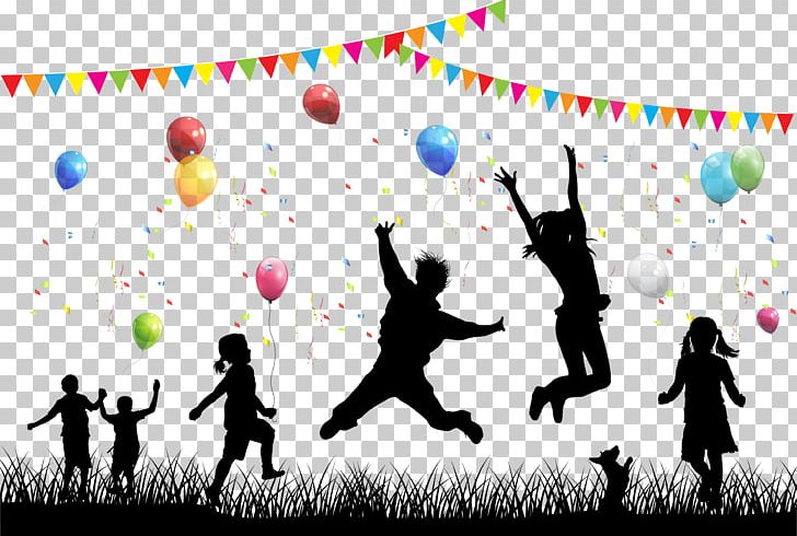 Child Party Bouncing Around The House PNG, Clipart, Balloon, City Silhouette, Computer Wallpaper, Encapsulated Postscript, Flag Free PNG Download