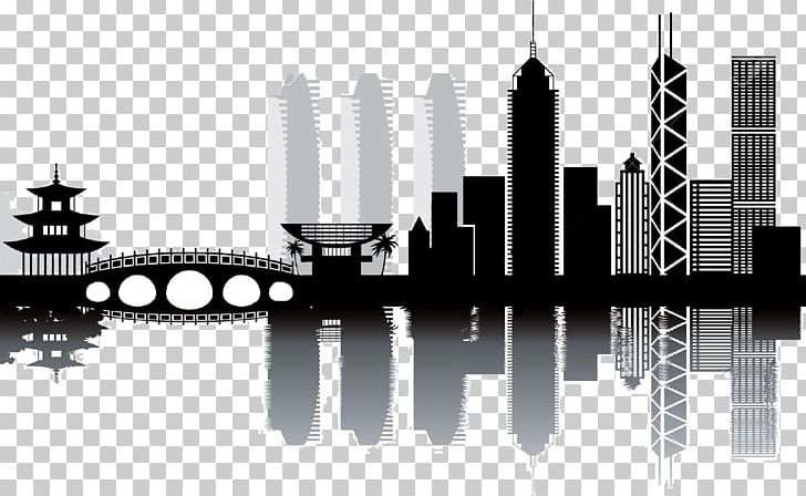 Hong Kong Skyline Silhouette PNG, Clipart, Black And White, City, Cityscape, Drawing, Hong Kong Free PNG Download