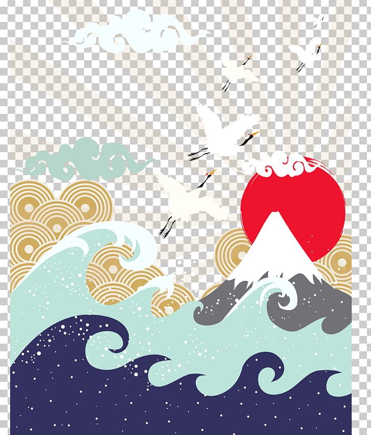 Japan Wave Illustration PNG, Clipart, Art, Bird, Computer Icons, Decorative Patterns, Design Free PNG Download