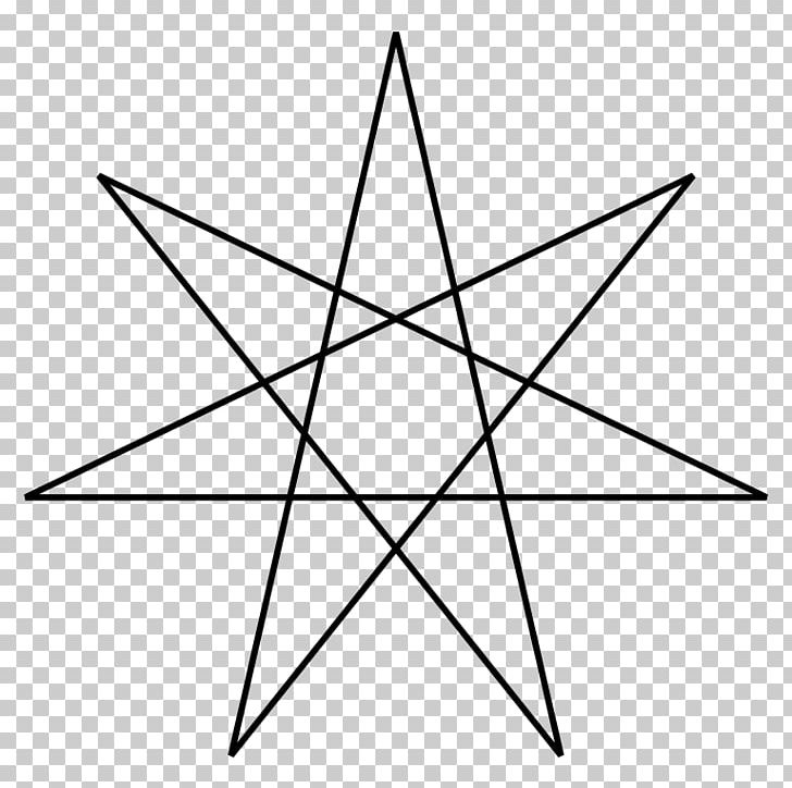 Heptagram Five-pointed Star Symbol Star Polygons In Art And Culture PNG, Clipart, Angle, Area, Black And White, Circle, Fivepointed Star Free PNG Download
