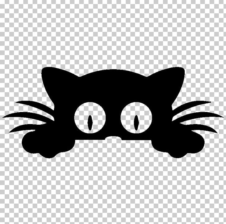 Cat Wall Decal Sticker Kitten PNG, Clipart, Black, Black And White, Black Cat, Bumper Sticker, Car Free PNG Download