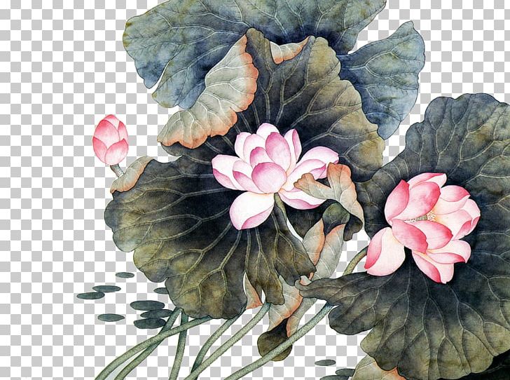 China Flower Chinese Painting Chinese Art PNG, Clipart, Chinese, Desktop Wallpaper, Flowering Plant, Golden Lotus, Gongbi Free PNG Download