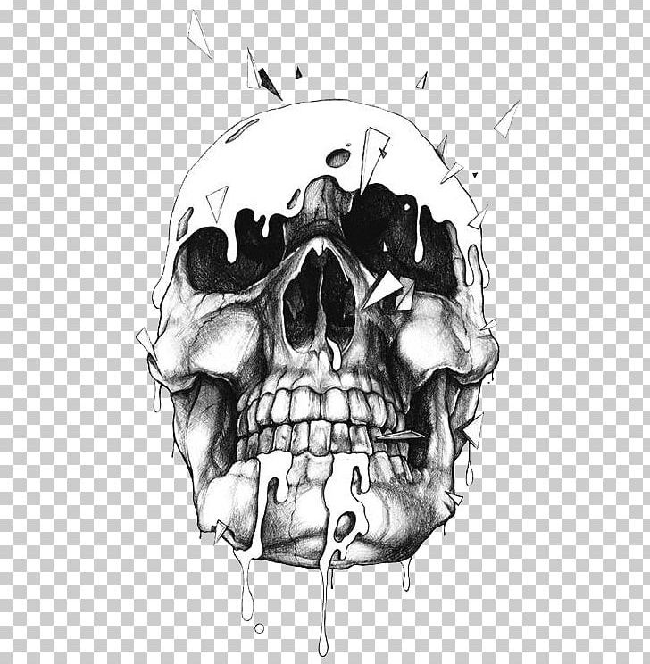 Skull Drawing Illustration PNG, Clipart, Background Black, Black, Black And White, Black Background, Black Board Free PNG Download