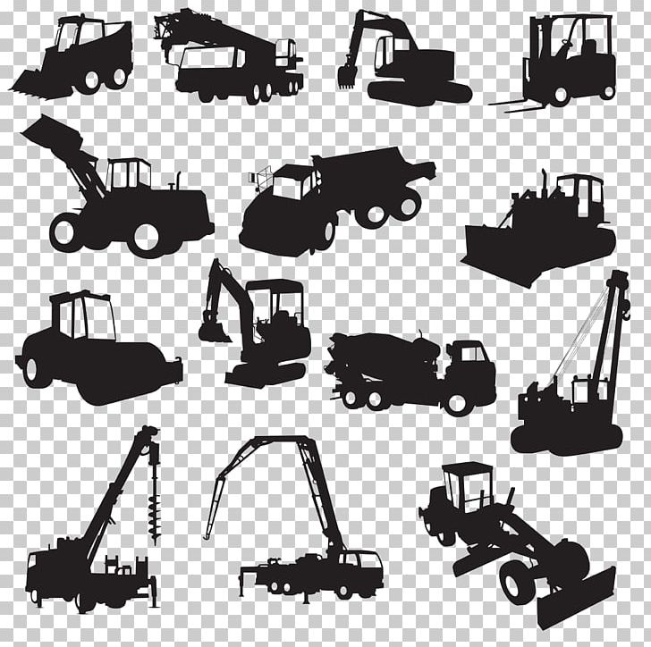 Heavy Equipment Architectural Engineering Silhouette Excavator PNG, Clipart, Alphabet Collection, Angle, Animals Collection, Black And White, Bulldozer Free PNG Download