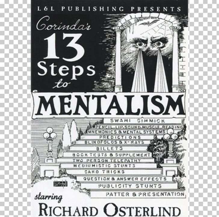 Thirteen Steps To Mentalism Swami Gimmick Magic Telepathy PNG, Clipart, Advertising, Black, Black And White, Book, Brand Free PNG Download