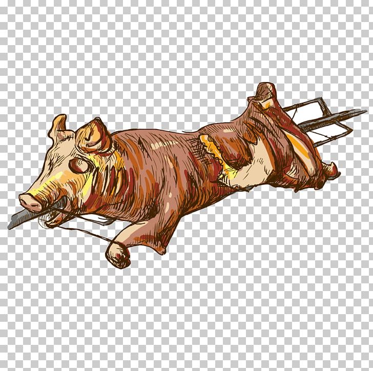 Pig Roast Suckling Pig Roasting Illustration PNG, Clipart, Animals, Animal Source Foods, Art, Cattle Like Mammal, Cooking Free PNG Download