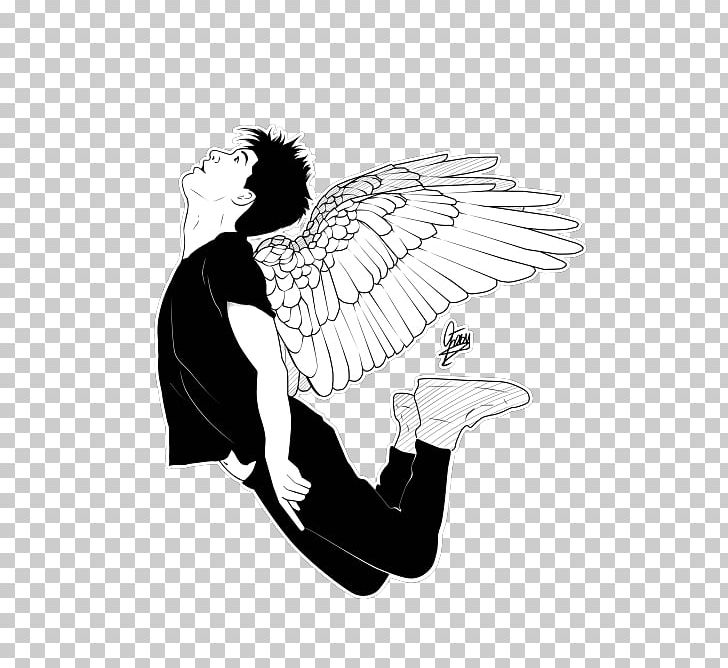Silhouette Illustration Legendary Creature Animated Cartoon PNG, Clipart, Angel, Animated Cartoon, Art, Bird, Black And White Free PNG Download