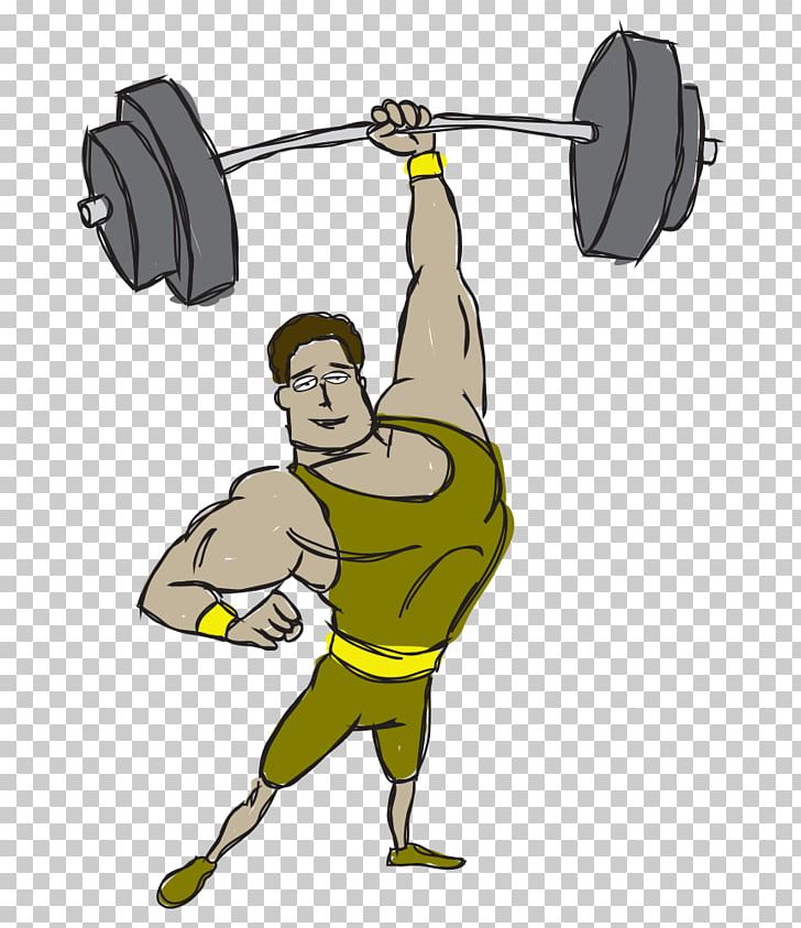 Cartoon Muscle Bodybuilding Barbell Physical Exercise PNG, Clipart, Arm, Barbell, Biceps, Biceps Curl, Bodybuilding Free PNG Download