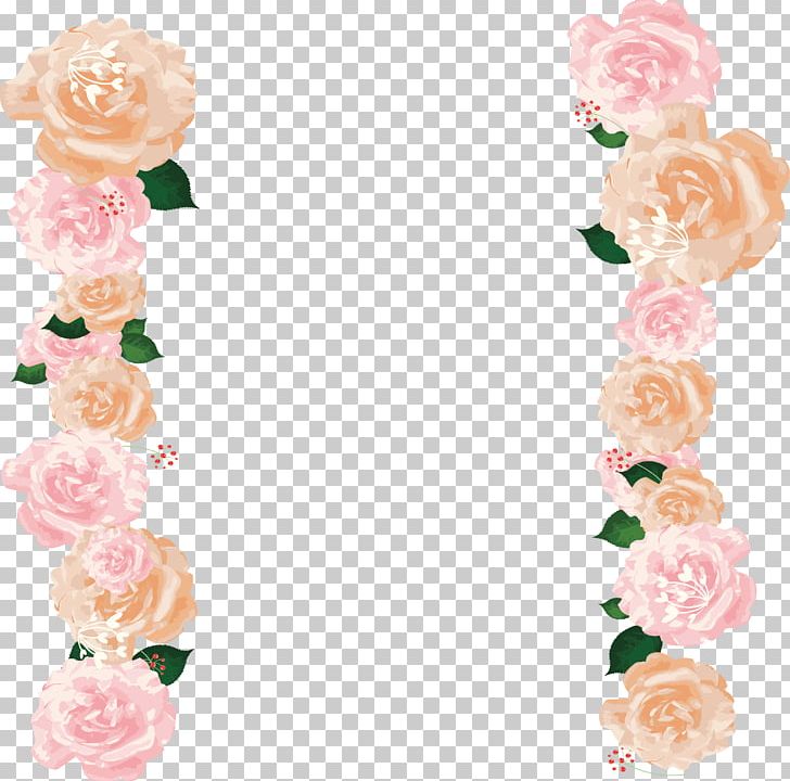 Garden Roses Border Flowers Pink PNG, Clipart, Artificial Flower, Artworks, Border Flowers, Border Frame, Certificate Border Free PNG Download