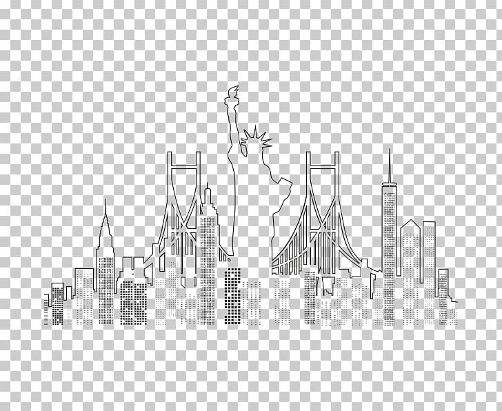 New York City Skyline Architecture Silhouette PNG, Clipart, Architecture, Art, Black And White, City, Diagram Free PNG Download