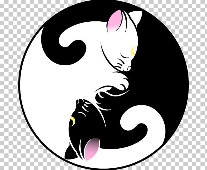 Yin And Yang Luna Taijitu Artemis PNG, Clipart, Black, Black Cat, Carnivoran, Cartoon, Cat Free PNG Download