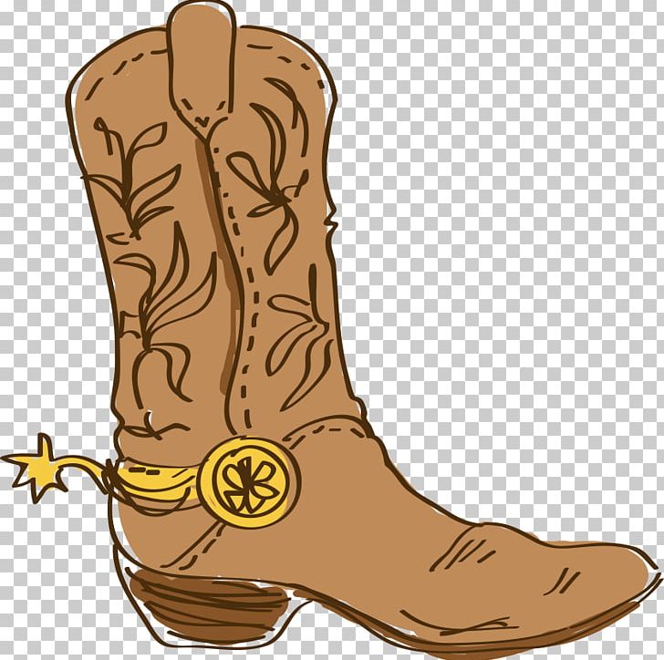 Cowboy Boot Shoe High-heeled Footwear PNG, Clipart, Brown, Cartoon, Cartoon Shoes, Designer, Drawing Free PNG Download