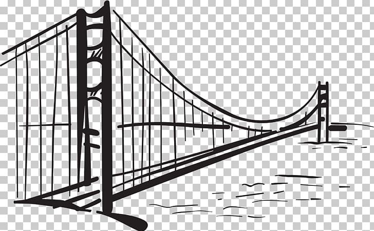 Golden Gate Bridge Drawing Silhouette PNG, Clipart, Angle, Architecture, Black And White, Bridge, Cartoon Free PNG Download