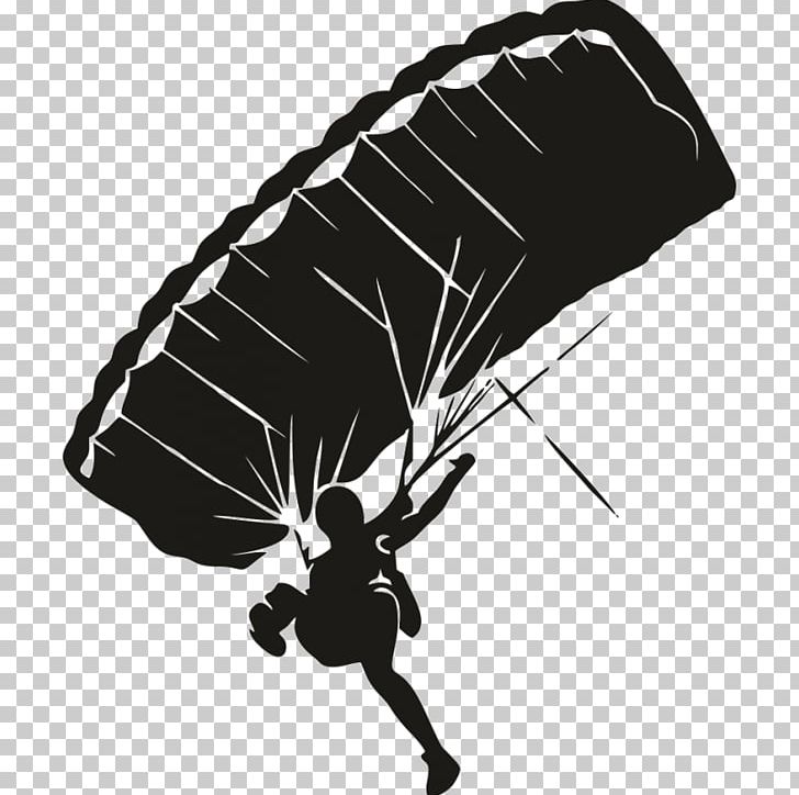 Parachute Sticker Parachuting Skydiver Gleitschirm PNG, Clipart, Advertising, Black, Black And White, Bumper Sticker, Fly Free PNG Download