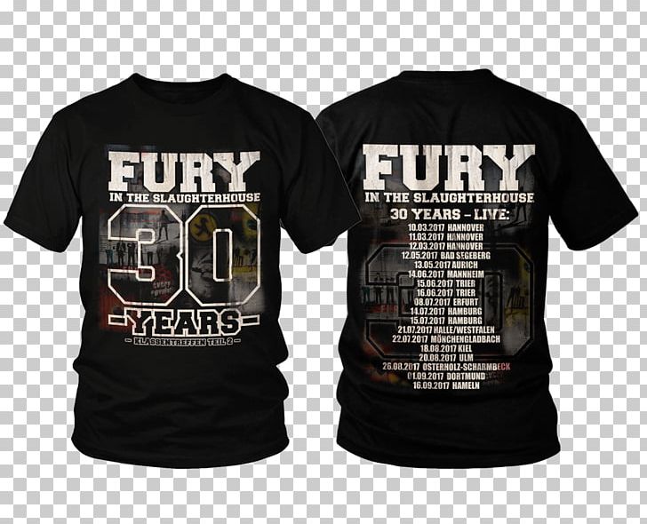 T-shirt Clothing Sleeve Top Fury In The Slaughterhouse PNG, Clipart, 2017, Active Shirt, Band, Black, Brand Free PNG Download