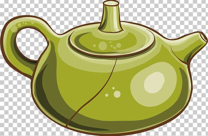Green Tea Teapot Ceramic Kettle PNG, Clipart, Background Green, Cartoon, Cup, Dinnerware Set, Dishware Free PNG Download