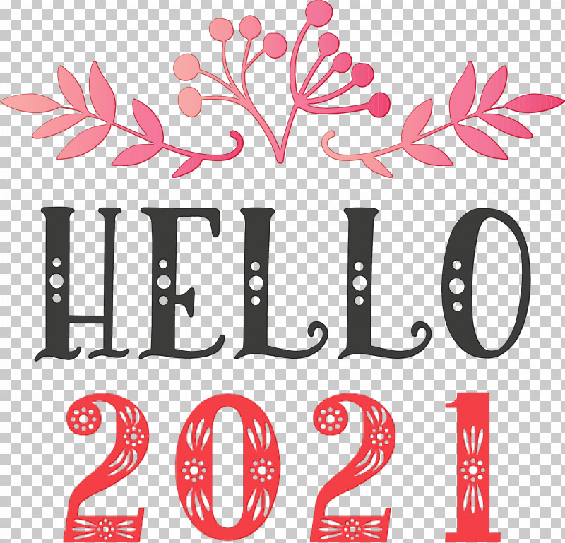 Sticker Logo Calligraphy Wall Decal Flower PNG, Clipart, 2021 New Year, Calligraphy, Flower, Hello 2021 Year, Line Free PNG Download