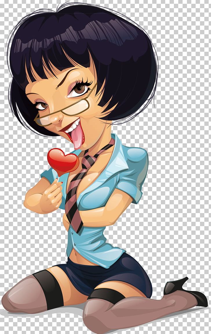 Cartoon Girl Illustration PNG, Clipart, Anime, Arm, Baby Girl, Black Hair, Boy Free PNG Download
