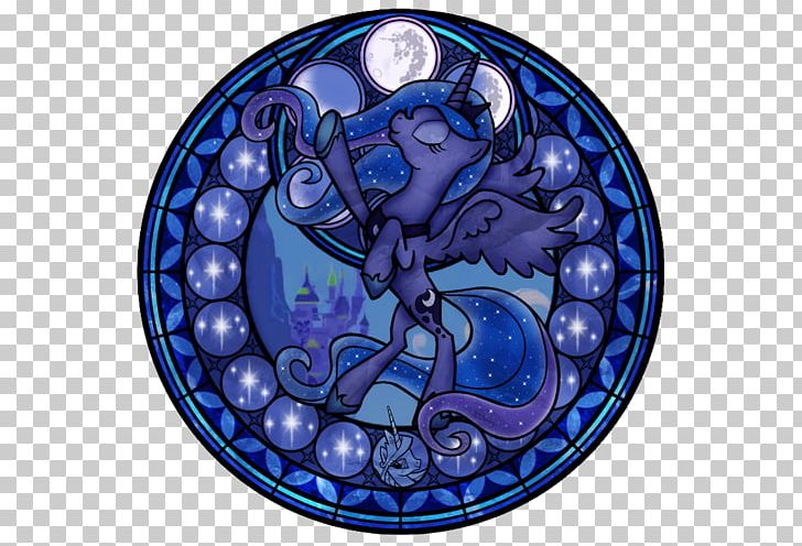 Princess Luna Princess Celestia Window Stained Glass PNG, Clipart, Art, Character, Circle, Cobalt Blue, Fictional Character Free PNG Download
