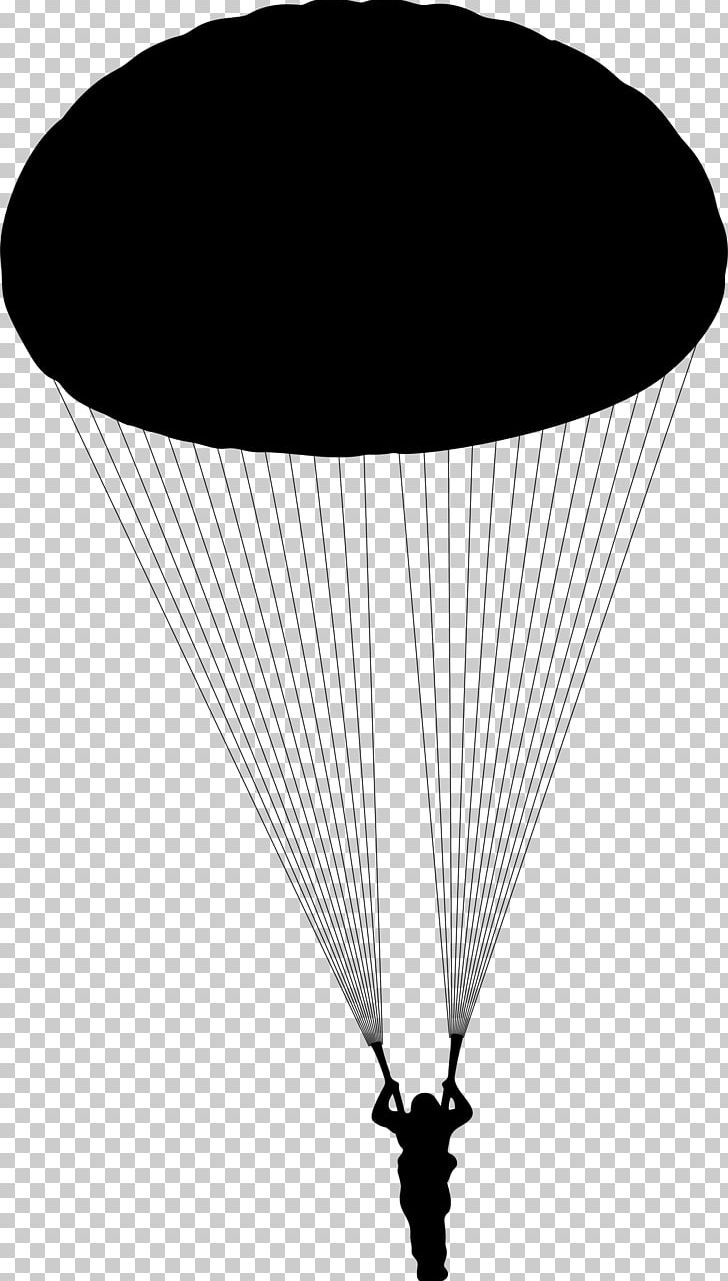 Parachute Silhouette Parachuting PNG, Clipart, Black And White, Clip Art, Line, Monochrome Photography, Parachute Free PNG Download