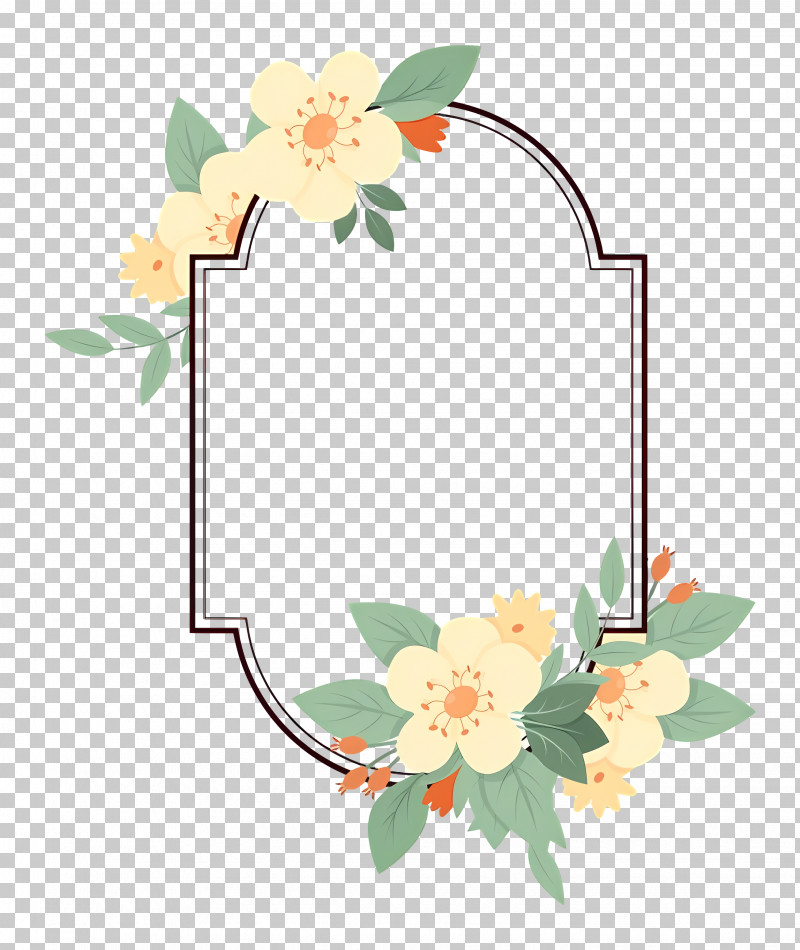 Floral Frame - Floral Frame With Yellow Flowers PNG