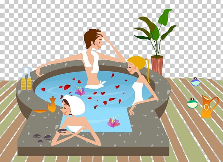 Hot Spring Cartoon Illustration PNG, Clipart, Bathing, Cartoon, Cartoon Arms, Cartoon Character, Cartoon Eyes Free PNG Download