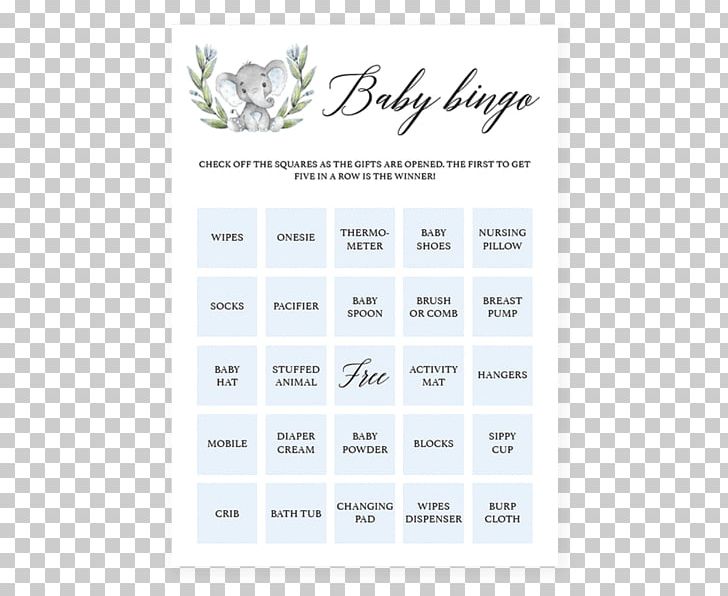 Bingo Card Baby Shower Game Diaper PNG, Clipart, Baby Shower, Bingo, Bingo Card, Boy, Brand Free PNG Download