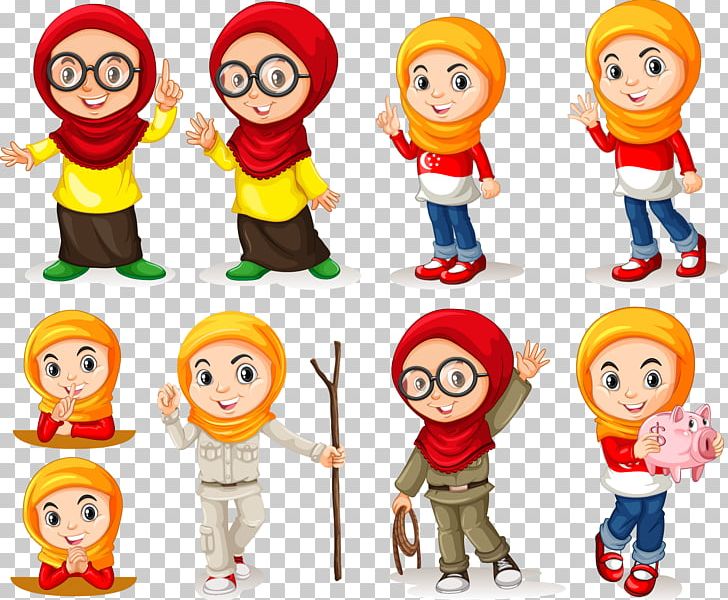 Muslim Child Illustration PNG, Clipart, Cartoon, Child, Emoticon, Fashion Girl, Fictional Character Free PNG Download