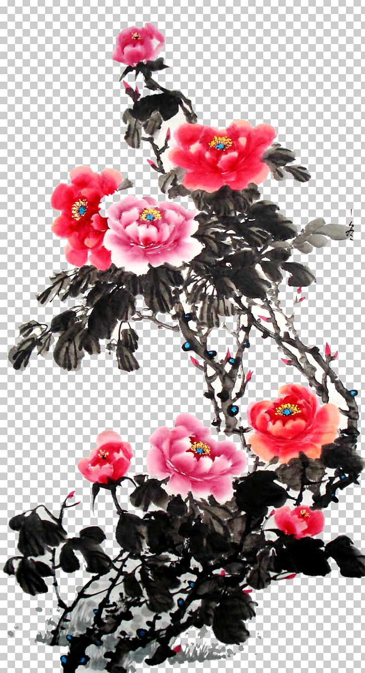 U56fdu753bu96c6 Moutan Peony PNG, Clipart, Artificial Flower, Black, Chinese Painting, Chinese Style, Color Free PNG Download