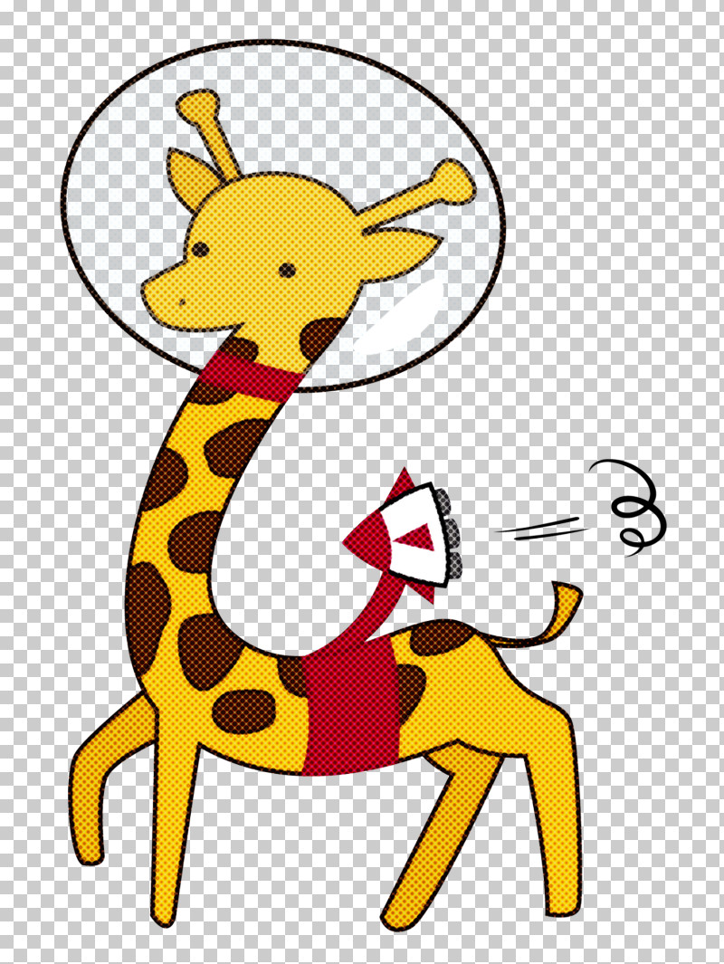 Giraffe Giraffidae Cartoon Yellow Line PNG, Clipart, Animal Figure, Cartoon, Giraffe, Giraffidae, Line Free PNG Download