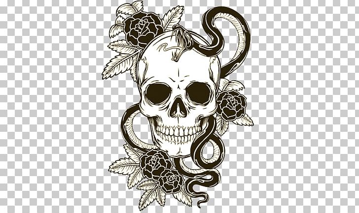 Decal Snake Skull Calavera Rose PNG, Clipart, Animals, Art, Black Gray, Body Jewelry, Bone Free PNG Download
