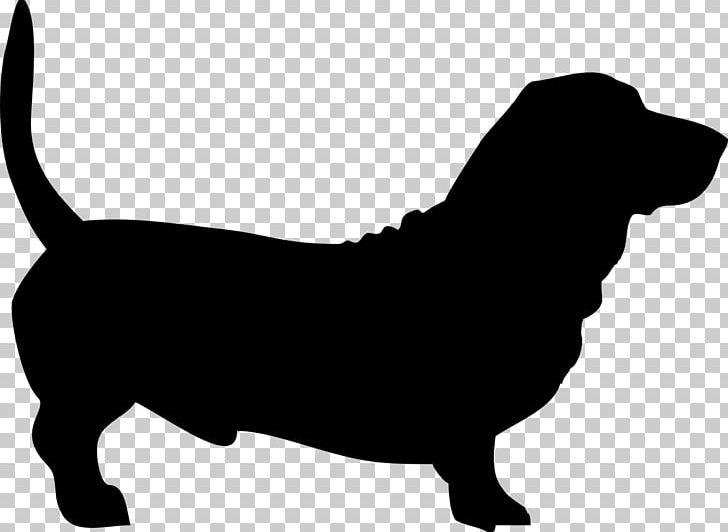 Basset Hound Dachshund Dog Grooming Silhouette PNG, Clipart, Animals, Basset Hound, Black, Black And White, Carnivoran Free PNG Download