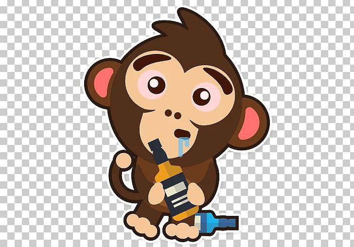 Sticker Telegram Monkey Cat-like PNG, Clipart, Application Programming Interface, Behavior, Carnivoran, Cartoon, Catlike Free PNG Download