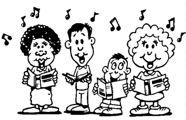 christmas carolers clipart black and white free