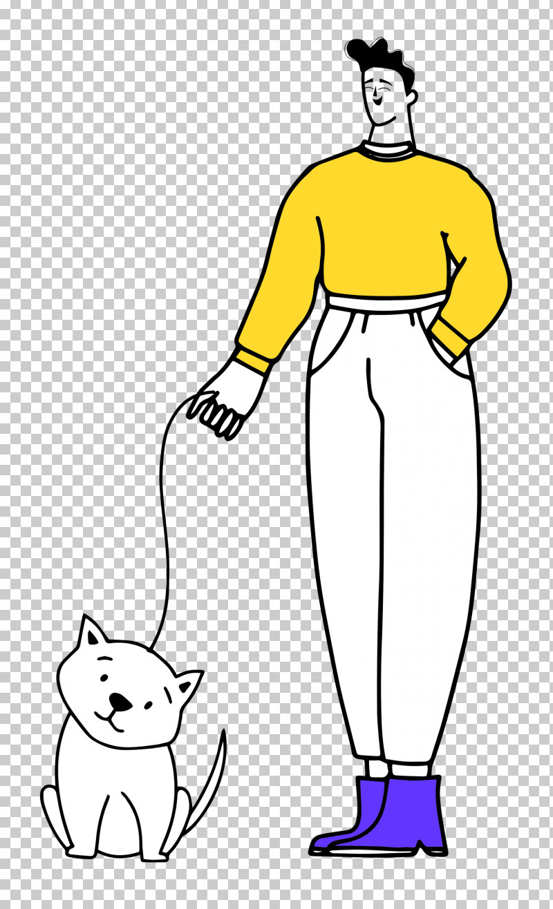Walking The Dog PNG, Clipart, Character, Happiness, Hm, Joint, Line Art ...
