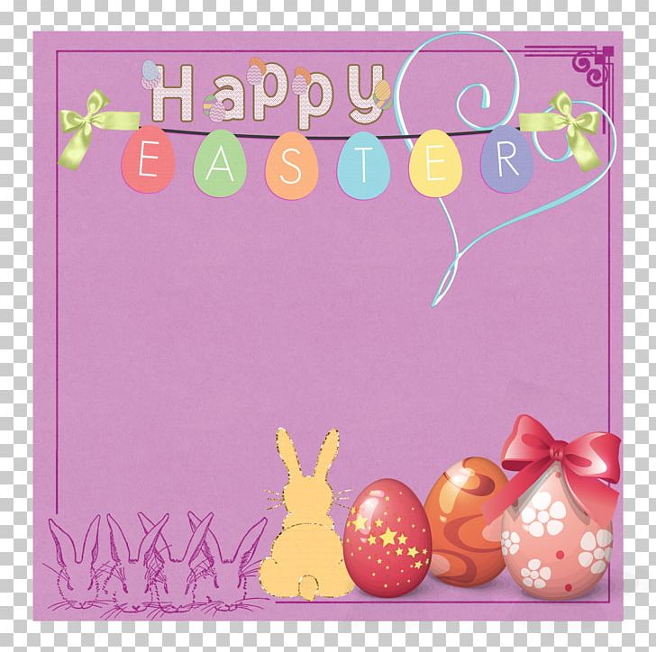 Easter Greeting Card Frame Flower Rabbit PNG, Clipart, Celebration, Colorful, Cute, Decoration, Decorative Free PNG Download