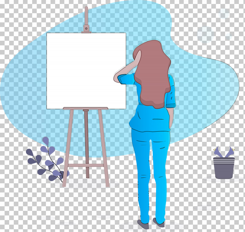 Girl Art PNG, Clipart, Art, Cartoon, Easel, Girl, Turquoise Free PNG Download