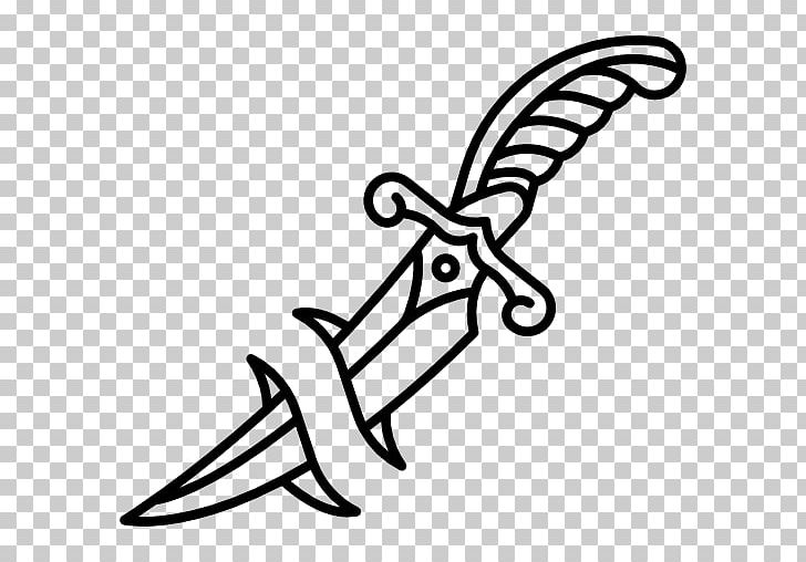 Knife Old School (tattoo) Dagger Weapon PNG, Clipart, Art, Artwork, Beak, Black, Black And White Free PNG Download