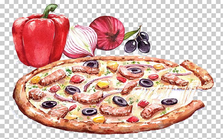 Pizza Italian Cuisine Drawing Watercolor Painting PNG, Clipart, Cartoon Pizza, Chili, Cuisine, Dish, European Food Free PNG Download