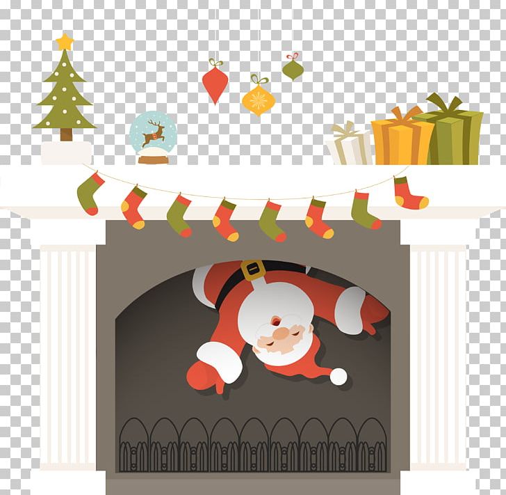 Santa Claus Fireplace Christmas PNG, Clipart, Brown, Cartoon Santa Claus, Chimney, Chimney Vector, Christmas Card Free PNG Download
