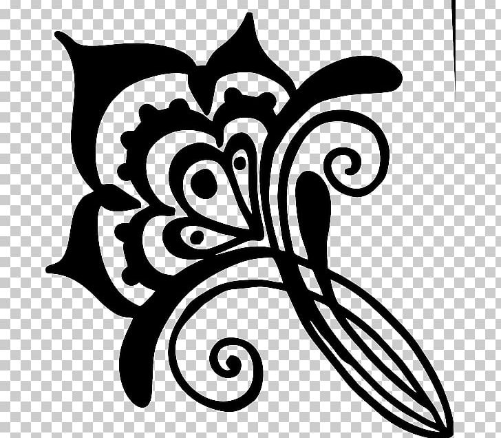 Henna Decal Flower PNG, Clipart, Art, Artwork, Black And White, Decal, Flora Free PNG Download