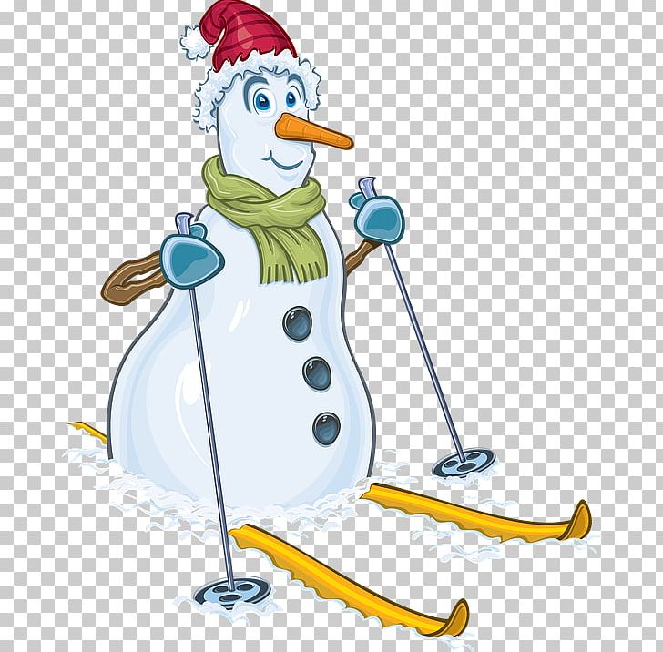 Snowman Alpine Skiing Christmas PNG, Clipart, Art, Beak, Bird, Cartoon, Christmas Snowman Free PNG Download