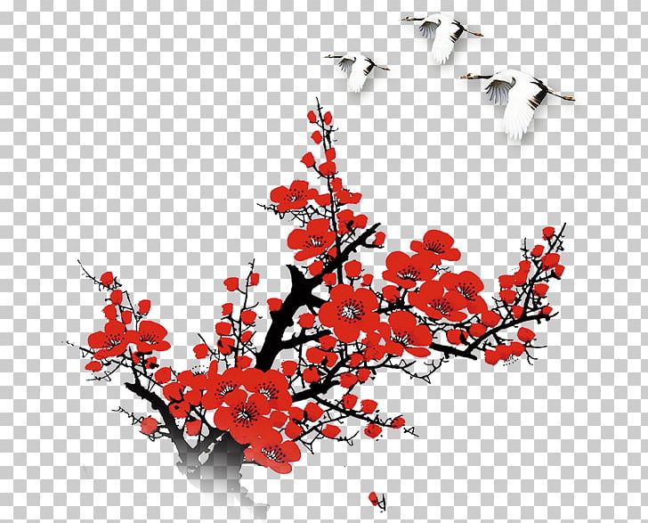 Plum Blossom Red PNG, Clipart, Ameixeira, Art, Black And White, Blossom, Branch Free PNG Download