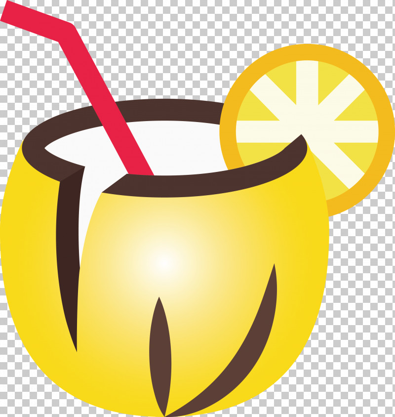 Coconut Cocktail PNG, Clipart, Coconut Cocktail, Emoticon, Smile, Yellow Free PNG Download